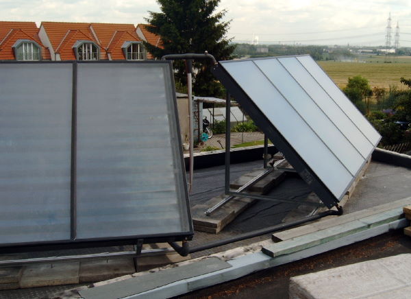 Der Gro&szlig;kollektor in SO und S Ausrichtung